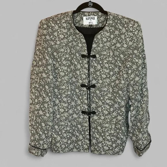 Vintage Kasper Asian inspired Blazer Shoulder Pads Size 8 - Picture 1 of 6